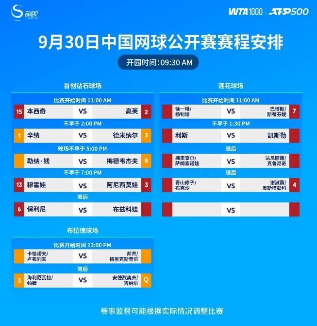 开云体育在线-中网第7比赛日看点：高芙领衔冲擊(jī)八強(qiáng)，辛(xīn)納(nà)再战德(dé)米納(nà)尔